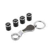 4pcs/set Hyundai Logo Carbon Fiber Car Air Valve Stem Caps Auto Tyre Valve Covers with Wrench