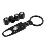 4pcs/set Renault Car Air Valve Stem Cap Auto Tyre Valve Covers with Keychain