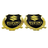 2PCS Suzuki Metal Car Rear Sticker Shield Trunk Emblem Badge Decal