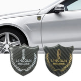 Lincoln Metal Carbon Fiber Car Rear Sticker Shield Trunk Emblem Badge Decal