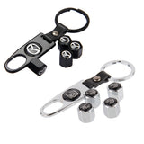 4pcs/set Mazda MS Mazdaspeed Car Air Valve Stem Cap Auto Tyre Valve Covers with Keychain