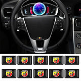 10pcs Abarth Epoxy Car Armrest Button Sticker