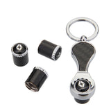 4pcs/set Renault Logo Carbon Fiber Car Air Valve Stem Caps Auto Tyre Valve Covers with Wrench