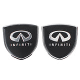 2PCS Infiniti Metal Car Side Sticker Auto Emblem Badge Decal