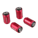 4pcs/set Infiniti Logo Matte Car Air Valve Stem Caps Auto Tyre Valve Covers