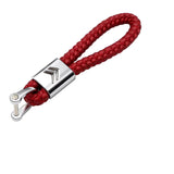Citroen Logo PU Leather Braided Rope Car Keychain