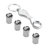 4pcs/set Ford Mustang Shelby ST SVT Logo Car Air Valve Stem Caps Auto Tyre Valve Covers with Wrench
