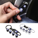 4pcs/set Peugeot Car Air Valve Stem Cap Auto Tyre Valve Covers with Keychain