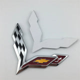 Chevrolet Corvette Logo ABS 17x12cm Car Front Sticker Decal 15.5x10.7cm Auto Rear Emblem Badge