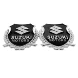2PCS Suzuki Metal Car Rear Sticker Shield Trunk Emblem Badge Decal