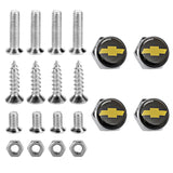 4pcs/set Chevrolet Logo Stainless Steel Car License Plate Bolts