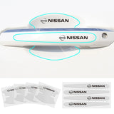 8pcs Nissan Car Door Handle Bowl Wrist Transparent Protector Anti-collision Decal