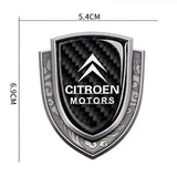 Citroen Metal Carbon Fiber Shield Car Rear Sticker Auto Window Emblem Badge Decal