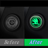 Skoda Luminous Car Engine One-click Start Stop Button Cover Sticker
