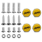 4pcs/set Jeep Logo Stainless Steel Car License Plate Bolts