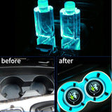 2pcs Alfa Romeo Logo Car Water Coasters 7-color LED Light Cup Mat Holder