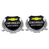 2PCS Chevrolet Metal Car Rear Sticker Shield Trunk Emblem Badge Decal
