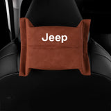 Jeep Suede Car Tissue Box Holder Seat Back Hanging Napkin Storage Bag