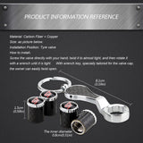 4pcs/set Ford ST Logo Carbon Fiber Car Air Valve Stem Caps Auto Tyre Valve Covers with Wrench