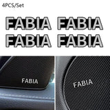 4pcs/set Skoda Fabia Superb Metal Car Stereo Sticker Auto Audio Emblem Decal