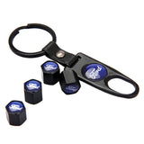 4pcs/set Ford Car Air Valve Stem Cap Auto Tyre Valve Covers with Keychain