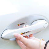 8pcs Abarth Car Door Handle Bowl Wrist Transparent Protector Anti-collision Decal
