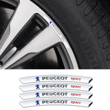 4pcs/set 9cm Peugeot Aluminum Alloy Car Wheel Rim Tyre Sticker