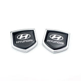 2PCS Hyundai Metal Car Rear Sticker Shield Trunk Emblem Badge Decal