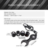 4pcs/set Peugeot Logo Car Air Valve Stem Cap Auto Tyre Valve Covers with Wrench