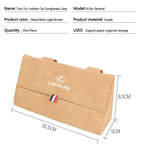 For ES250 ES350 RX270 RX350 LX570 IS200 IS300 GS350 GS430 Turn Fur Leather Car Sunglasses Case Storage Box Accessories