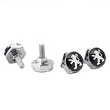 4pcs/set Peugeot Logo Stainless Steel Car License Plate Bolts
