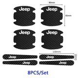 Jeep Carbon Fiber Car Door Bowl Handle Anti-collision Protective Stickers Scratches Film