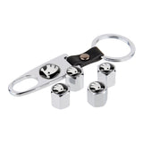 4pcs/set Skoda Car Air Valve Stem Cap Auto Tyre Valve Covers with Keychain