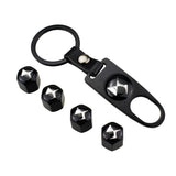 4pcs/set Citroen DS Car Air Valve Stem Cap Auto Tyre Valve Covers with Keychain