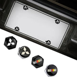 4pcs/set Mitsubishi Ralliart Logo Stainless Steel Car License Plate Bolts