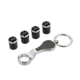 4pcs/set Land Rover Range Rover Logo Carbon Fiber Car Air Valve Stem Caps Auto Tyre Valve Covers with Wrench