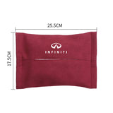 Infiniti Suede Car Tissue Box Holder Seat Back Hanging Napkin Storage Bag