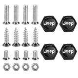 4pcs/set Jeep Logo Stainless Steel Car License Plate Bolts