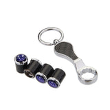 4pcs/set Subaru STI Logo Carbon Fiber Car Air Valve Stem Caps Auto Tyre Valve Covers with Wrench