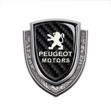 Peugeot Metal Carbon Fiber Shield Car Rear Sticker Auto Window Emblem Badge Decal