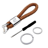 Suzuki Logo PU Leather Braided Rope Car Keychain