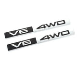 3D Metal V6 4WD Car Sticker Racing Trunk Emblem Badge Decals for TOYOTA V6 HIGHLANDER COROLLA RAV4 Camry CROWN PRIUS REIZ VIOS