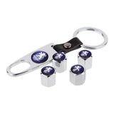 4pcs/set Peugeot Car Air Valve Stem Cap Auto Tyre Valve Covers with Keychain