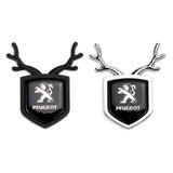 Peugeot ABS Deer Car Rear Sticker Shield Trunk Emblem Badge Decal