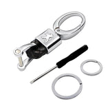 Peugeot Logo PU Leather Braided Rope Car Keychain