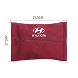 Hyundai Suede Car Tissue Box Holder Seat Back Hanging Napkin Storage Bag