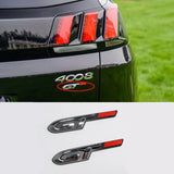Peugeot Letter GT Logo ABS Car Rear Sticker Auto Body Fender Side Emblem Badge Decal