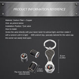 4pcs/set Buick Logo Carbon Fiber Car Air Valve Stem Caps Auto Tyre Valve Covers with Wrench