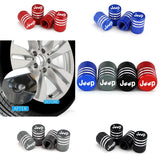 4pcs/set Jeep Skull Gesture Metal Car Wheel Tire Valve Stem Caps Covers