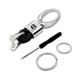 Fiat Logo PU Leather Braided Rope Car Keychain
